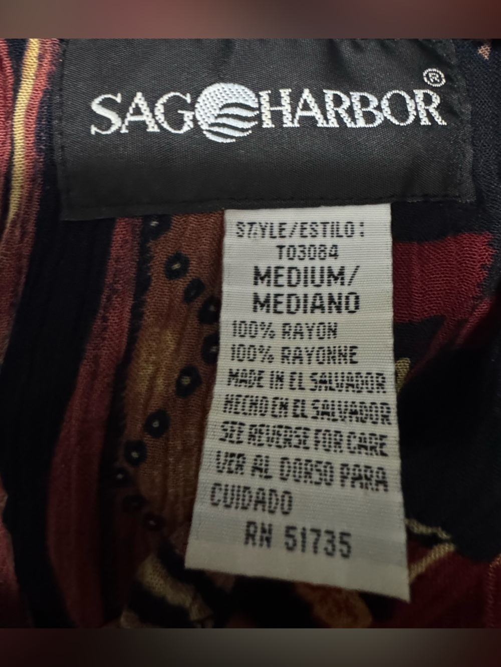 Vintage 1990s Sag Harbor Rayon Tunic Dress – Geometric Print - Picture 4 of 4